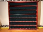Vintage Wooden Trinket Shelf, Holds 49 Gold Balls Green Velvet Backing — photo 1