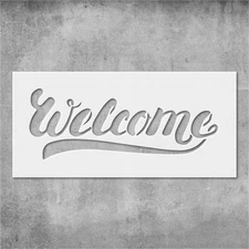 Welcome Wall Art Stencil Reusable Plastic Template 14 Mil - StencilAir