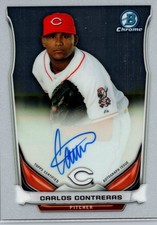2014 Bowman Chrome #BCAP-CC Carlos Contreras Cincinnati Reds Auto