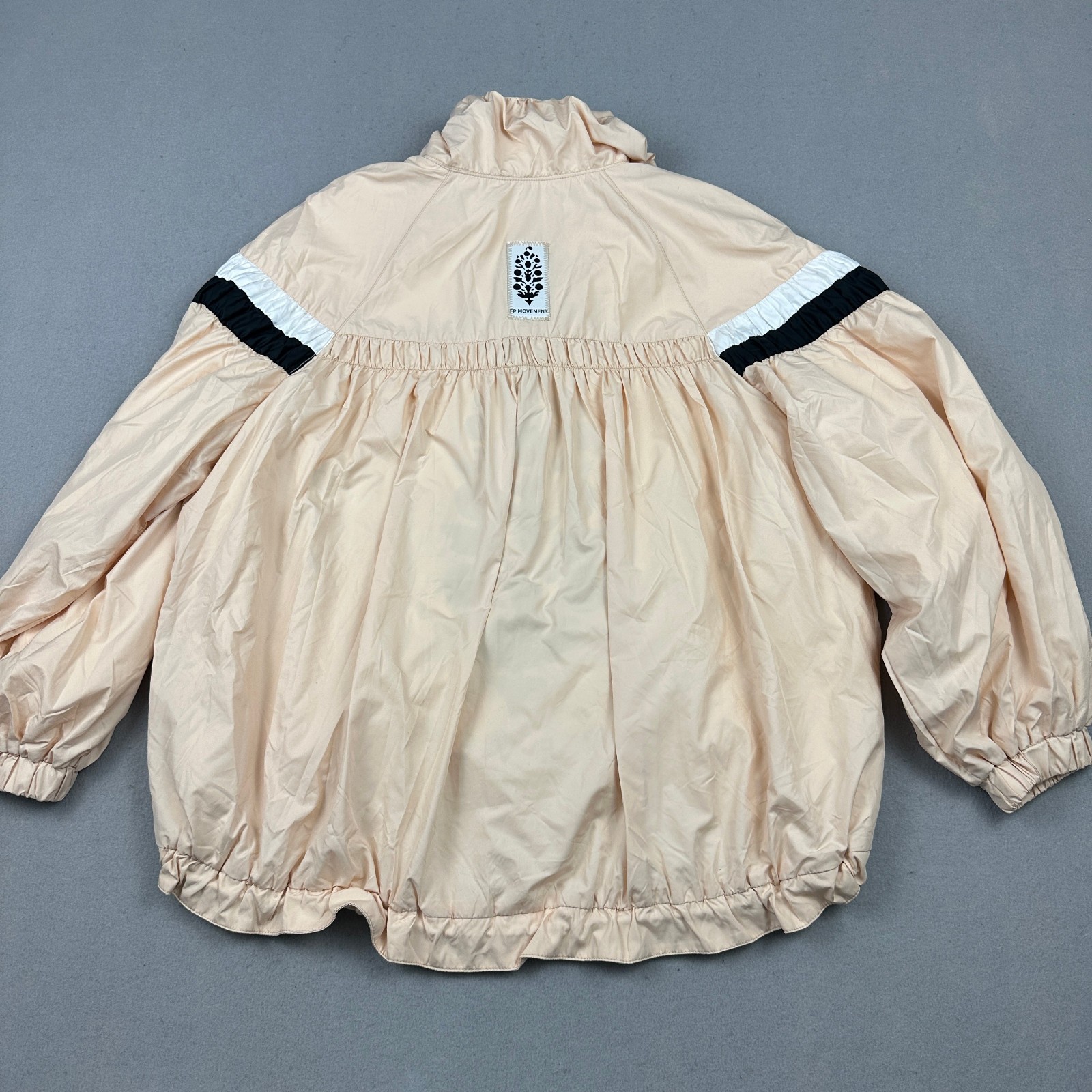 FP Movement Jacket Women Medium Khaki Combo Parachute Windbreaker Snap Track M image 5