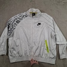 Nike Jacket Womens XL White Windbreaker Sportswear Track Top NSW AR3025-100