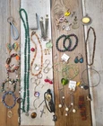 Mixed Lot Vtg + Contemporary Costume Jewelry Bracelet Ring Necklace Junk Craft