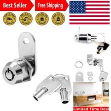 Keyed Alike Cam Lock with 7/8" Cylinder - Perfect for Vending Machines & RVs