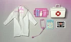 Vintage *Barbie* Dr. Accessories 12-Piece Mixed Lot, White Jacket, Bag & Tools