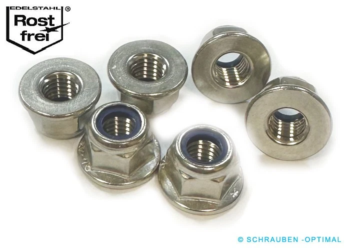 Stopmuttern m. Flansch DIN 6926 M3 M4 M5 M6 M8 M10 M12 OHNE VERZAHN Edelstahl A2 - Bild 4 von 4