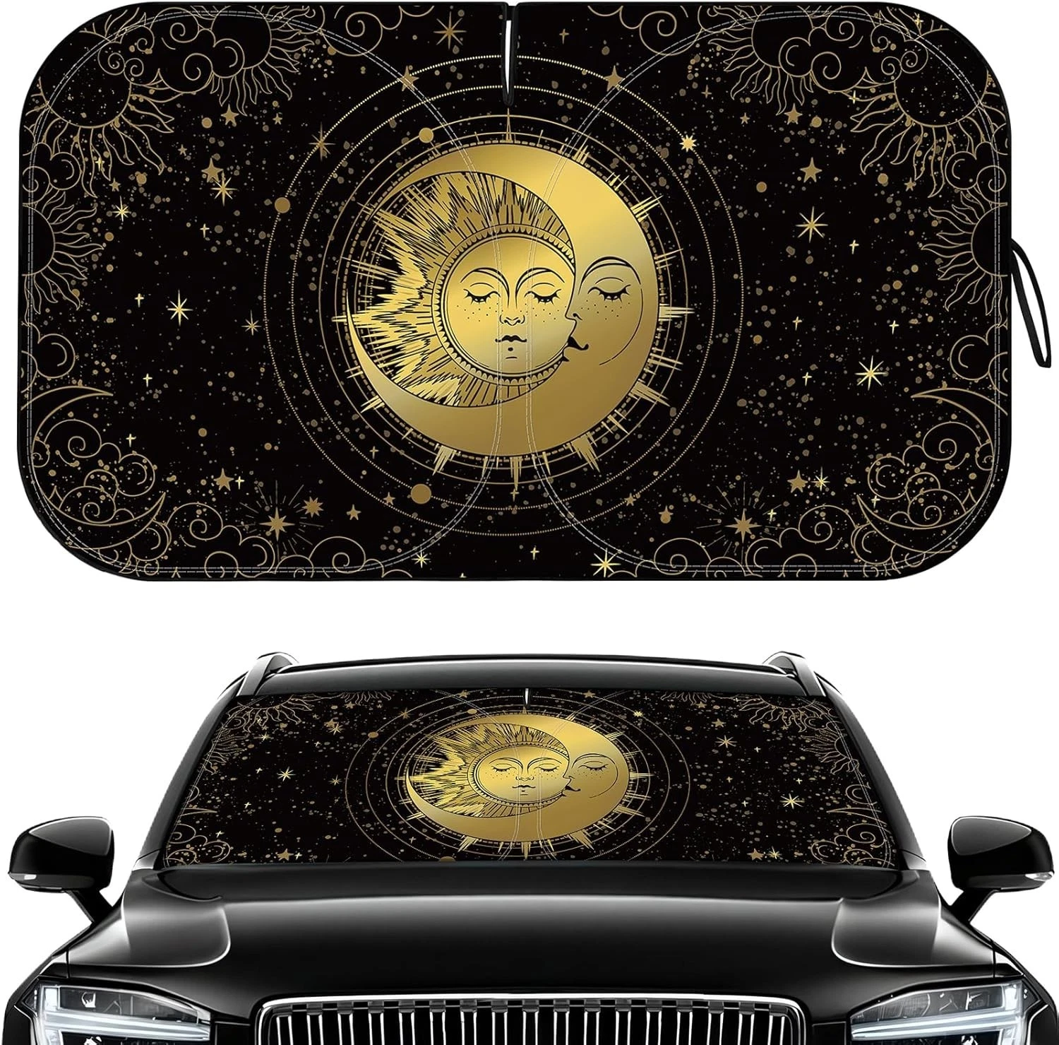 Universal Foldable Car Windshield Sun Shade - 55x32 Inches