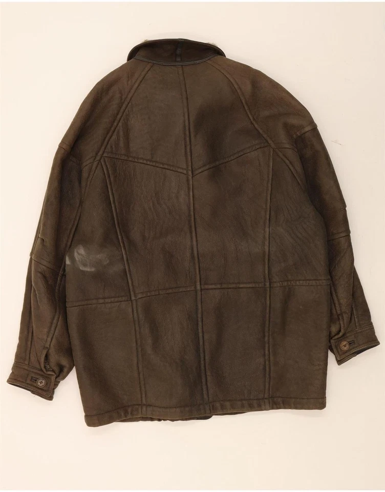 Jaqueta Shearling Masculina CHRIST Reino Unido 38 Couro Verde Médio BO10 - Imagem 2 de 4