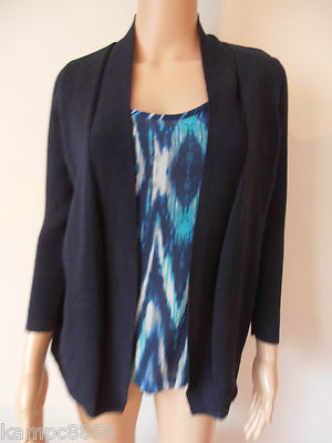 New M&S Per Una Mock Layered Top/Cardigan Sz 10 rrp £39.50