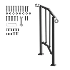 Handrails for Outdoor Steps 1-2 Step Stair Hand Rail Kit Transitional Carbon Ste