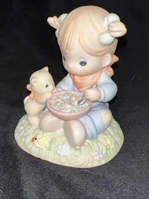 Precious Moments  Peas Pass the Carrots  #307076 Retired Country Lane Girl