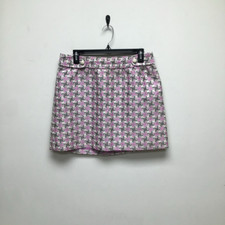 Vineyard Vines Womens A Line Mini Skirt Lilac Gray Geometric Mulberry Wave 6