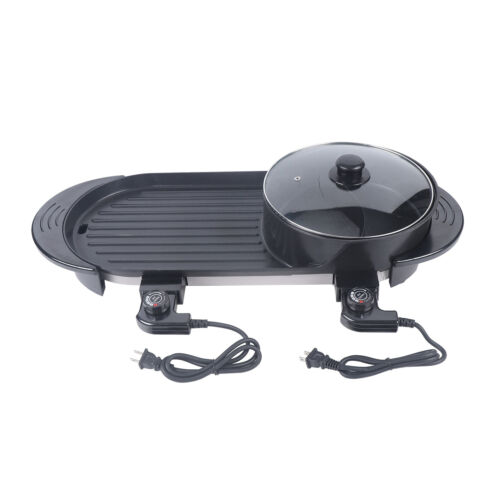 2 in 1 Elektrischer Antihaft Grill Hot Pot BBQ Grill Suppe Shabu Topf Barbecue 2200W - Bild 19 von 22