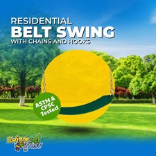 SWING SET STUFF PREMIUM RESIDENTIAL BELT SEAT GREEN WITH CHAINS AND HOOKS 0126
