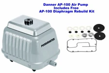 Pondmaster AP-100 Air Pump Aerates Ponds 10,000 Gal & Free Diaphragm rebuild