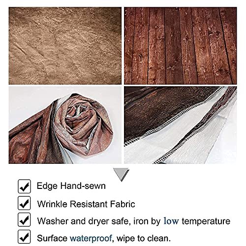 5x7ft Soft Fabric Brown Wall with Wooden Floor Photography Backdrop 5'x7' - Picture 3 of 7