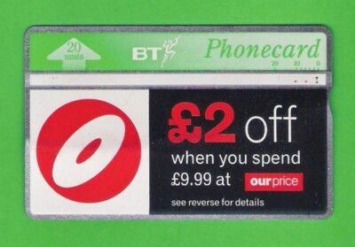 BT Telefonkarte - 20 Stück - 2 £ Rabatt zu unserem Preis - British Telecom UK 1994 - gebraucht