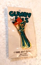 Vtg Gumby & Pals Art Clokey Love America Flag Pin 1985 Enamel New NOS MOC