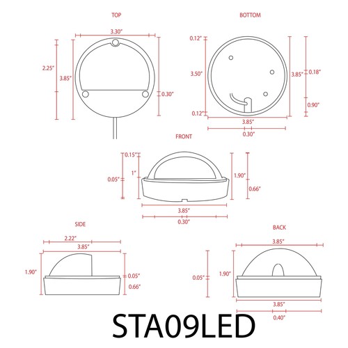 STA09 3W Integrated LED Round Aluminum Deck Light Surface Mount Low Voltage Land - 第 14/16 張圖片
