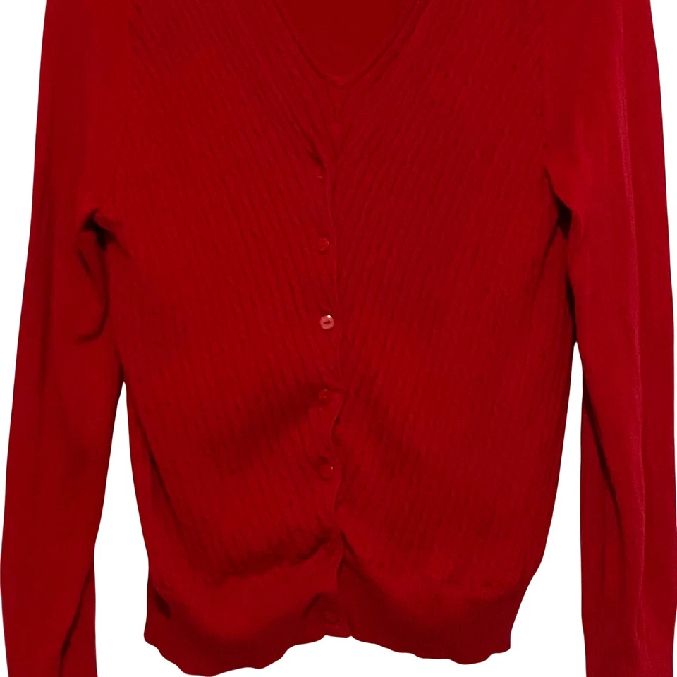 Conjunto Cárdigan Chaleco Tejido Vintage Mujer L Rojo San Valentín Navidad Vibrante Academia Foto 2 de 4