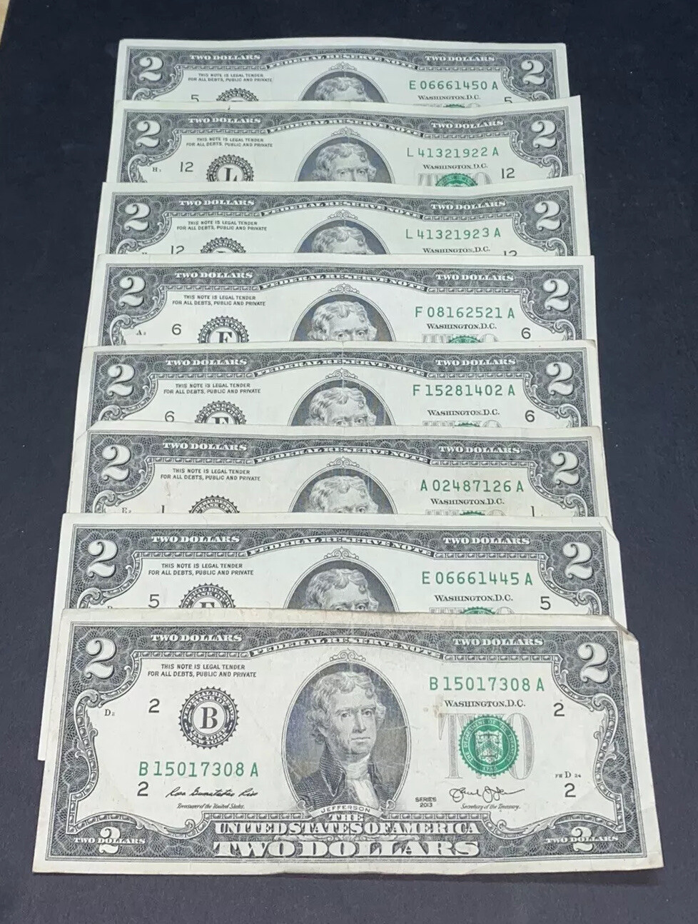 MIXED ✯Lightly Circulated 1976-2013 RARE Two Dollar Bill $2 Note Lot Fancy, BEP✯