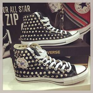 all star alte nere con borchie