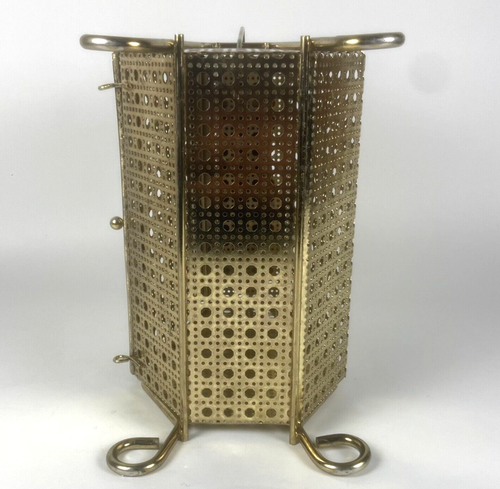 Vintage Shoe Shine Box Wire MCM Brass Kit Wood Foot Rest Shiny Floor - Picture 5 of 16