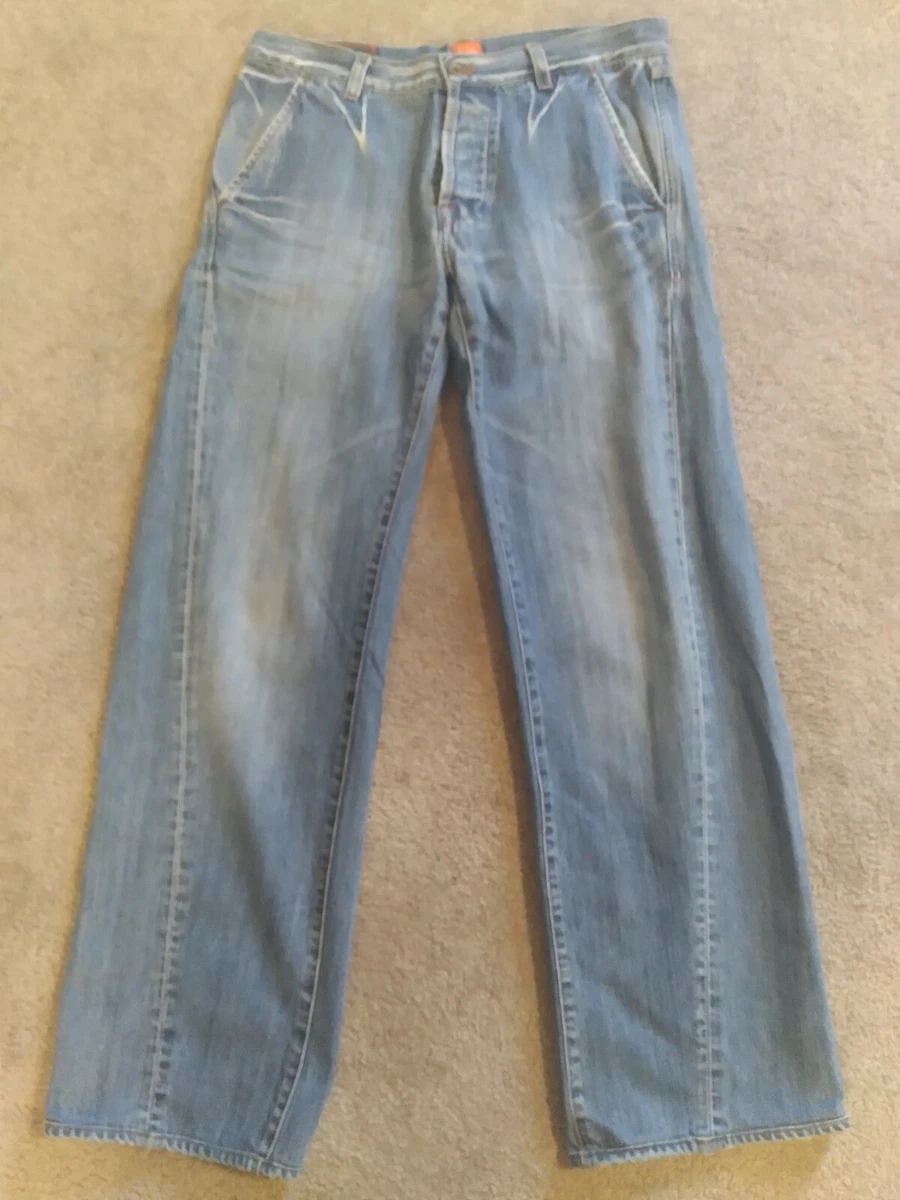 Hugo Boss Orange Label Denim Straight Jeans Button Light Wash Leg | eBay x 34 Fly 31