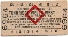 BR(S) Railway Platform Ticket Tunbridge Wells West 1d (S.43)