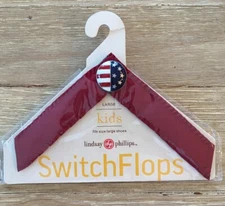 Lindsay Phillips Switchflops Straps Betsy KIDS Size L - USA Flag Red White Blue