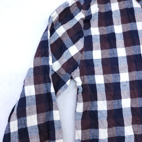Active Gingham Flannel Long Sleeve Button Up Shirt Mens Size XL Blue Brown - Picture 4 of 10