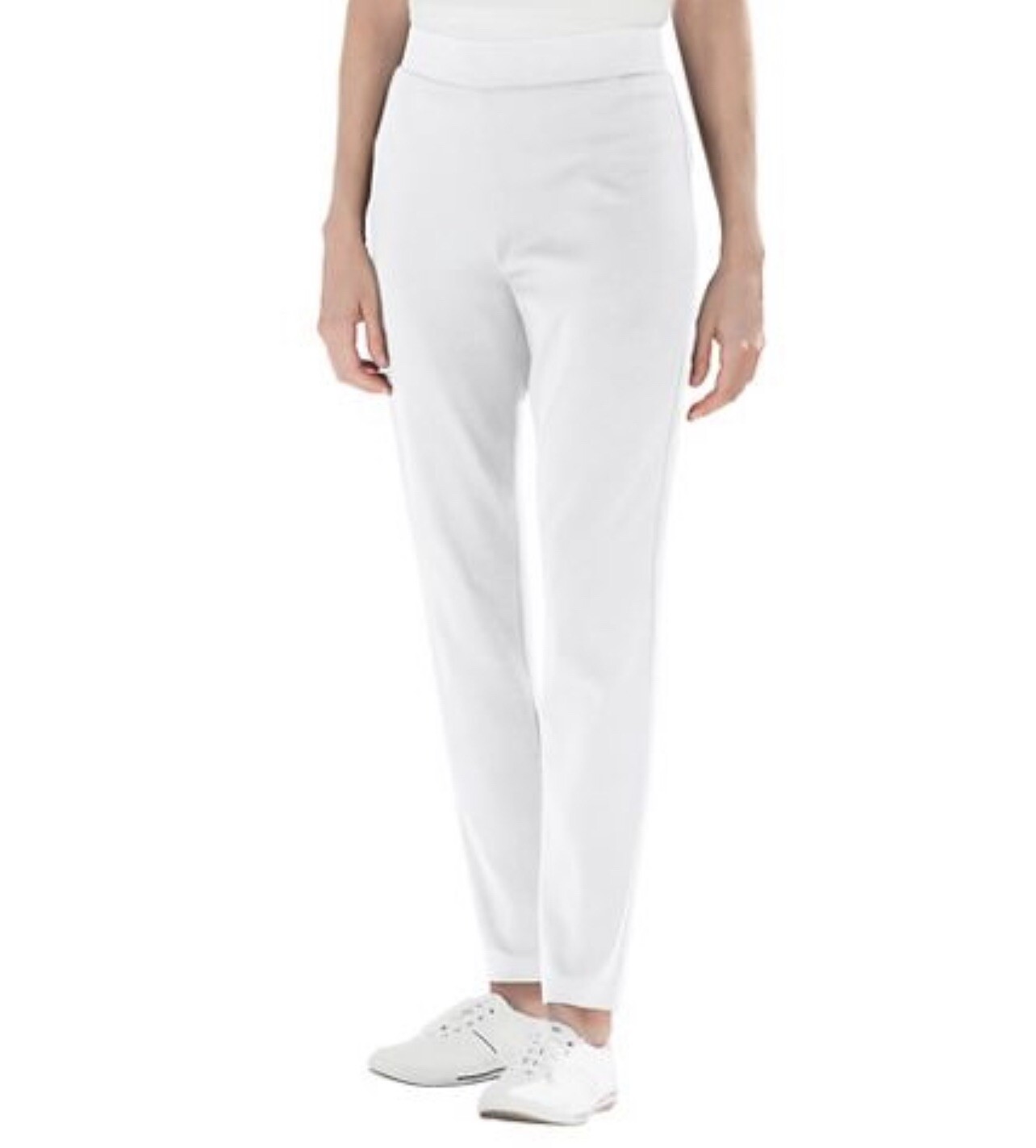 Appleseeds Size Large Petite Everyday Knit Spandex Pants White Pockets