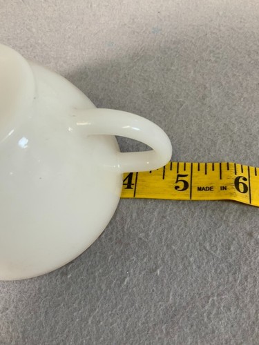 Vintage 7 Federal Glass Meadow Gold Cup & Saucer Milk Glass Gold Trim Heat Proof - Picture 12 of 13