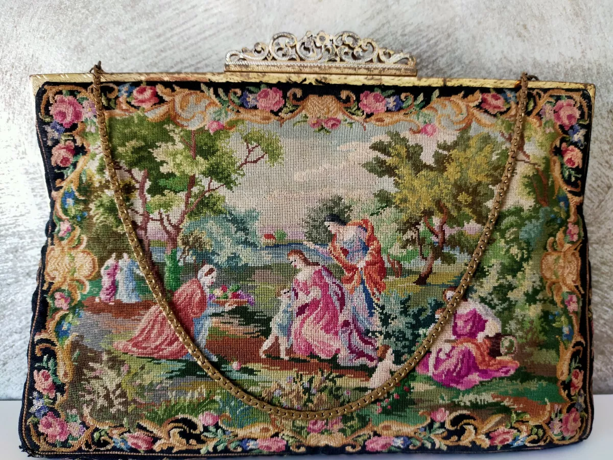 ANTIQUE PETIT POINT HANDBAG