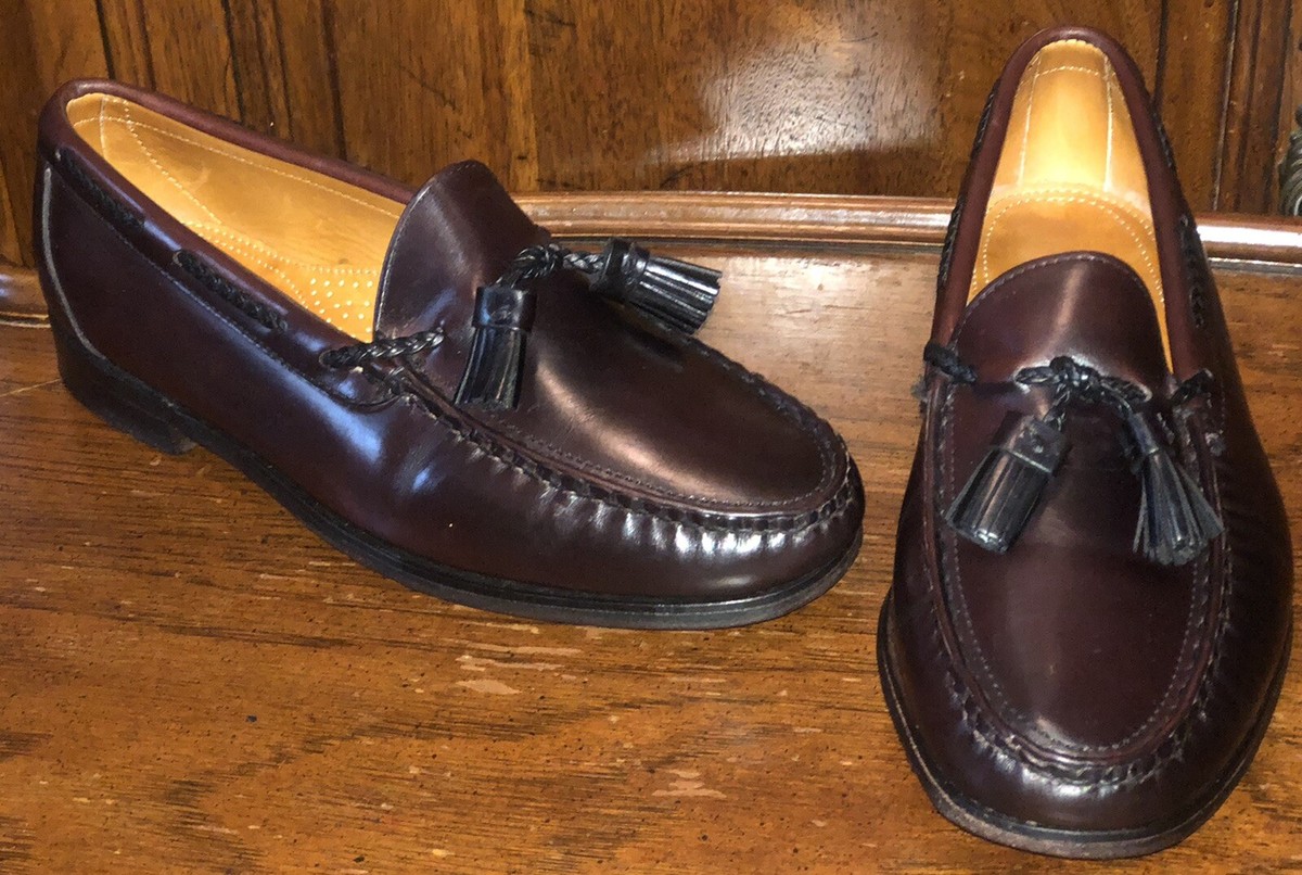 Barrie Ltd Genuine Moccasin Hand Sewn Men Burgundy Leather 