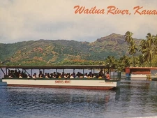 C 1960s Smiths Tour Boat on Wailua River Kauai HI Vintage Chrome Color Postcard
