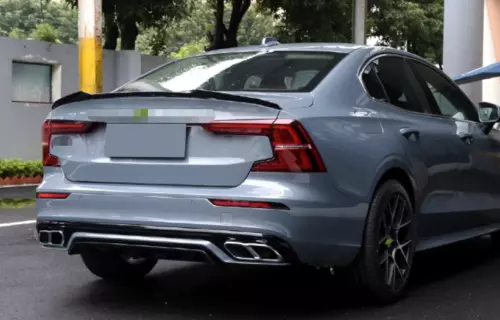 For Volvo S60 2019-2024-2022 ABS Glossy Black Rear Spoiler Tail Trunk Lip Wing H - Picture 7 of 10