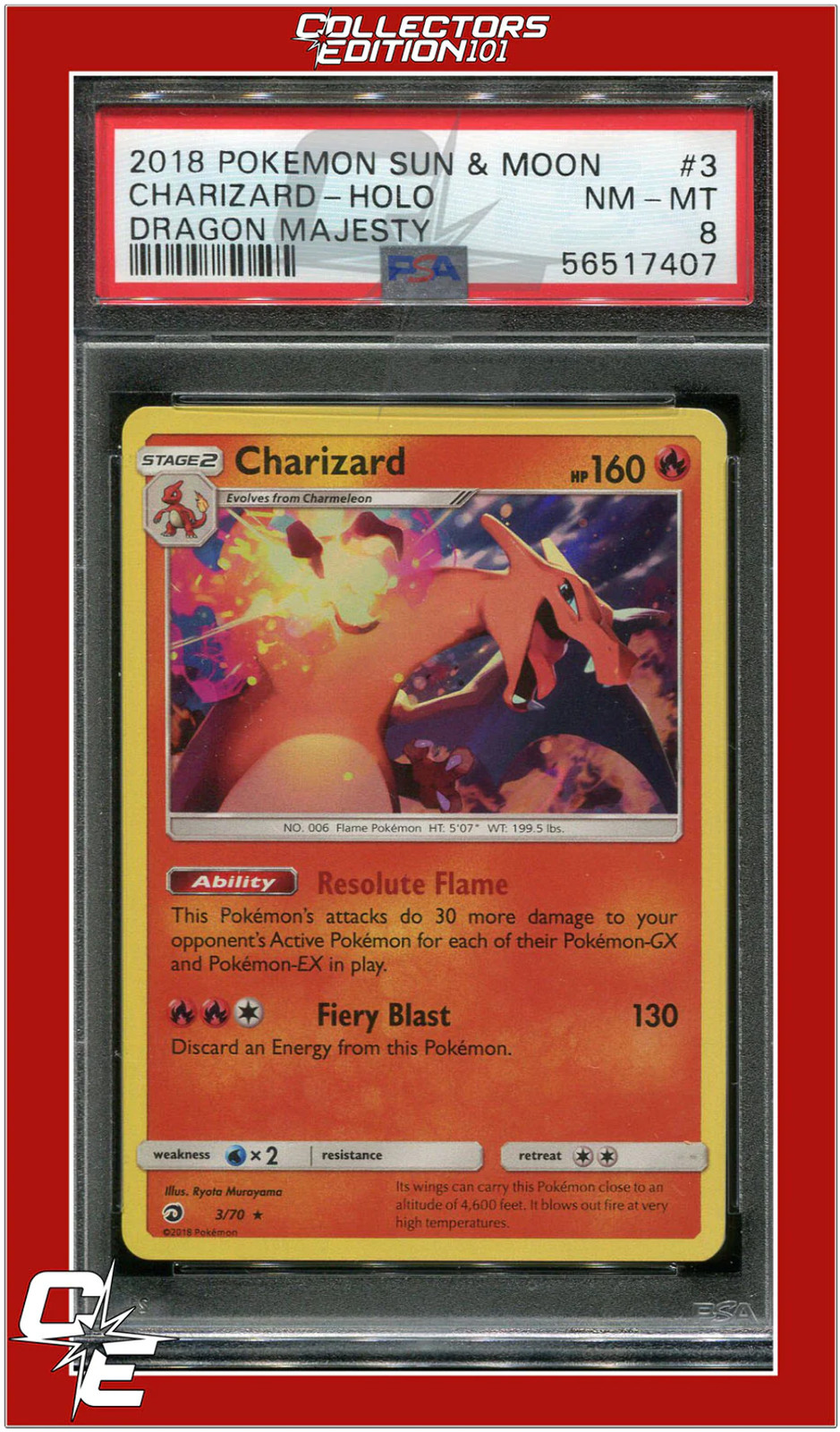 Dragon Majesty 3 Charizard Holo PSA 8