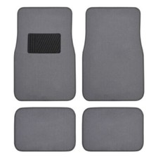 Car Carpet Floor Mats 4 Pieces Front Rear Car Mats Full Set Heel Pad Medium Gray