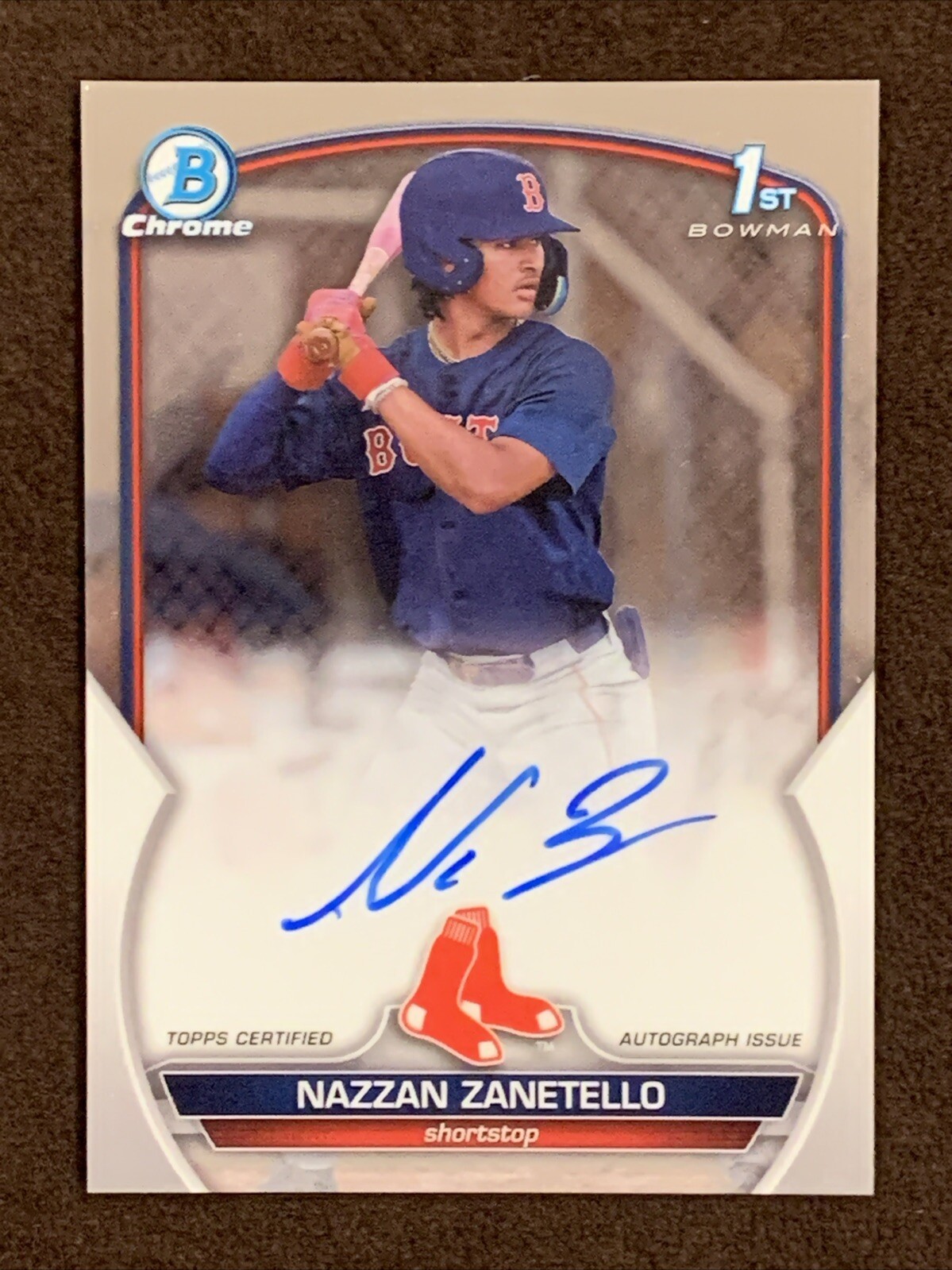 Nazzan Zanetello 2023 Bowman Draft Chrome 1st Bowman Autograph #CDA-NZ Red Sox