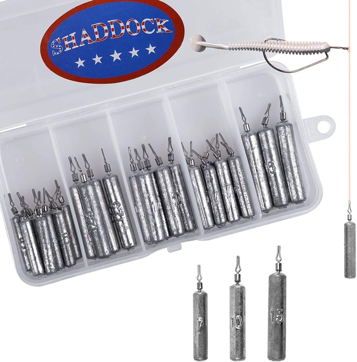 10pcs Pencil Drop Shot Weights Lead Sinker Fishing Sinkers Weights 1/8oz3/4oz eBay