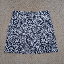 Rafaella Comfort Skort Small Blue Floral Knee Length A-Line Pull On