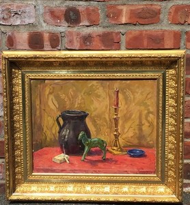 Cape Ann Rockport Artist Jacob Greenleaf. Still Life Painting. Signed (Unframed)