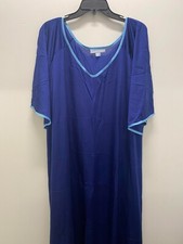Only Necessities Navy Short Sleeve Nylon Gown Size 2x 26/28 