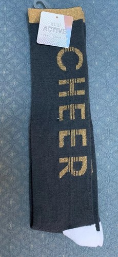 JUSTICE DANCE BURGUNDY /CHEER GREY GOLD SHIMMER KNEE SOCKS SZ 13-5 SUPER CUTE!! - Picture 6 of 9