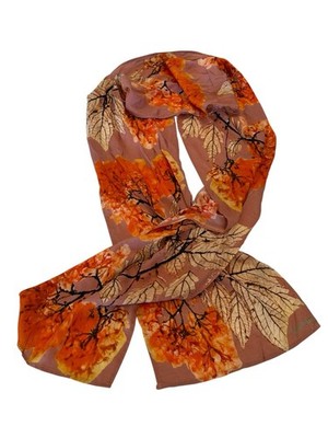 NWT  Nina J Design Studio Flowering Trees Print Wearable Art Scarf $59