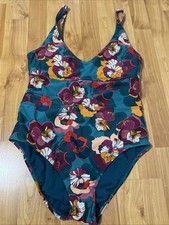 Women's Into The Bleu Swimsuit One Piece Green flower print size M