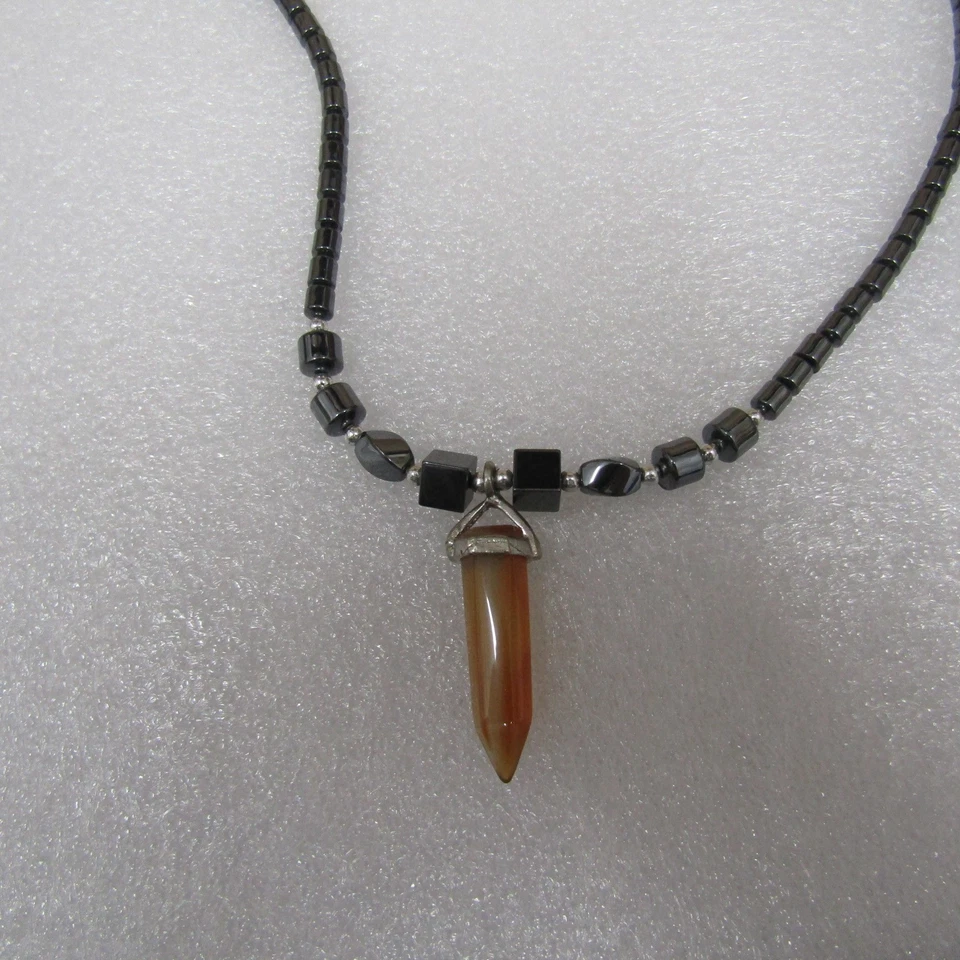 Мужские подростковые ювелирные изделия коричневый черный гематит лихой повседневный шик 17,5 в длину - Изображение 4 из 4