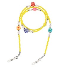 Beaded Glasses Chain, Flower Eyeglasses Chain Strap Holder, Yellow