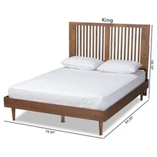 Bowery Hill Ash Walnut Finished Wood Full Size Platform Bed