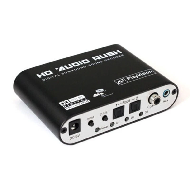 AC3/DTS Digital Optical Audio To 5.1 Channel Stereo Analog 6 RCA Converter 120dB - Image 2 of 4